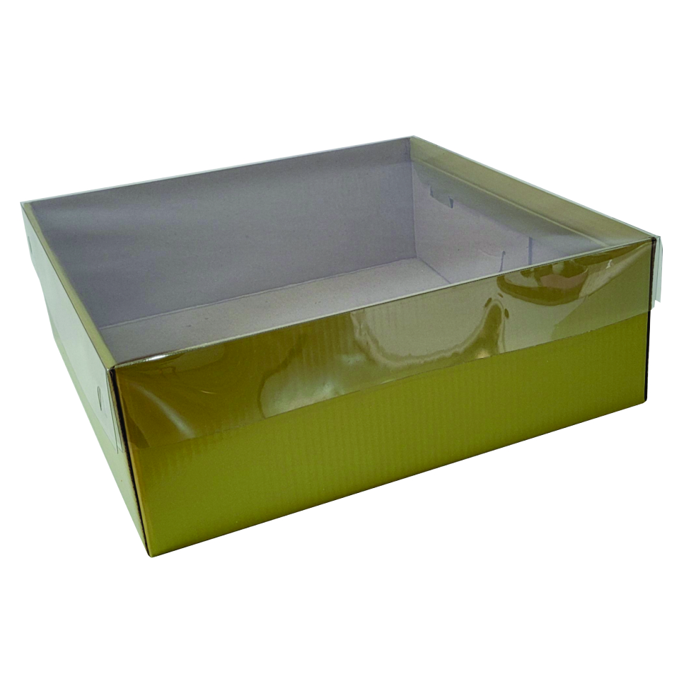 CPQMV - Caixa Quadrada M com Visor - Dourada